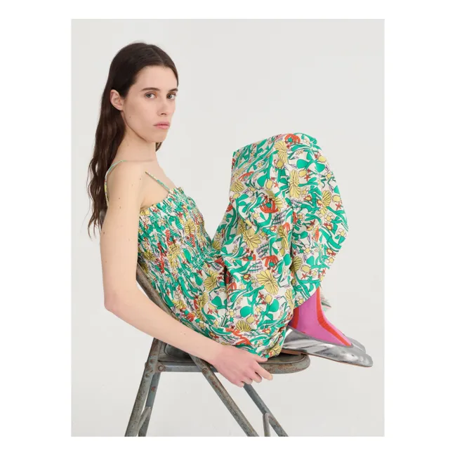 Herbalist strapless organic cotton dress | Ecru
