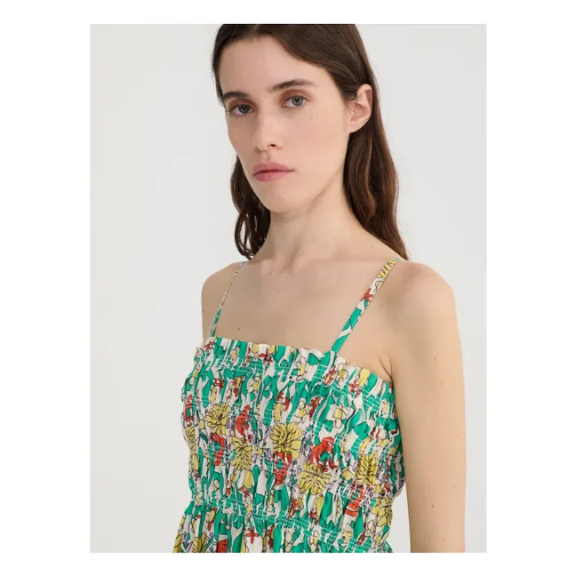 Herbalist strapless organic cotton dress | Ecru