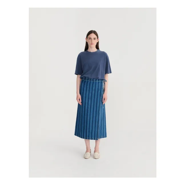 Denim organic cotton skirt | Blue