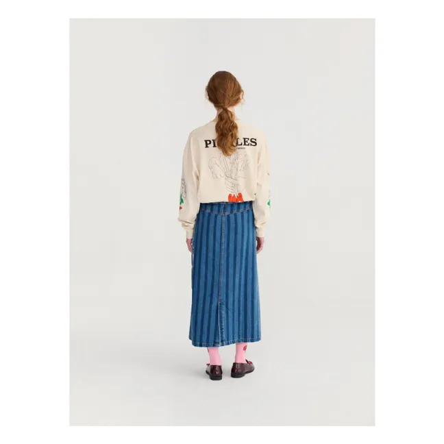 Denim organic cotton skirt | Blue