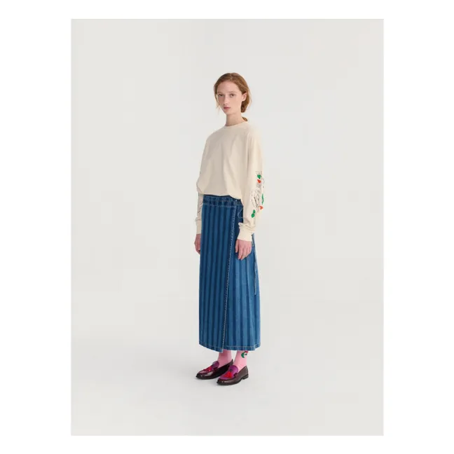 Gonna in denim di cotone organico | Blu