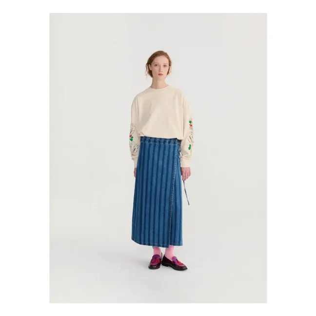 Denim organic cotton skirt | Blue