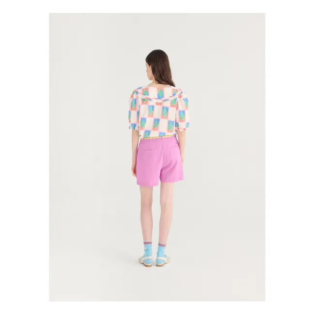 Short Plissé Seersuker Coton | Violet