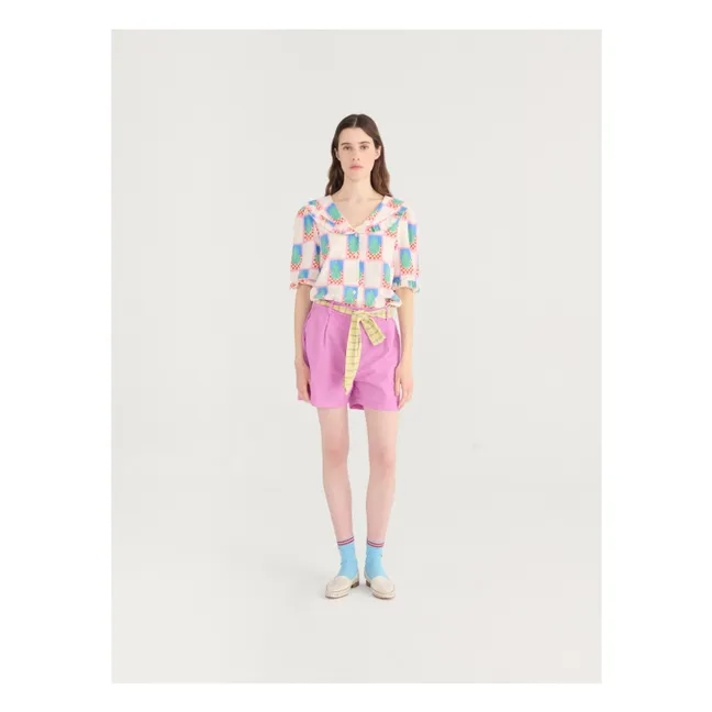 Short Plissé Seersuker Coton | Violet