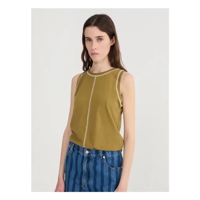 Débardeur Tank Coton Recyclé | Vert kaki