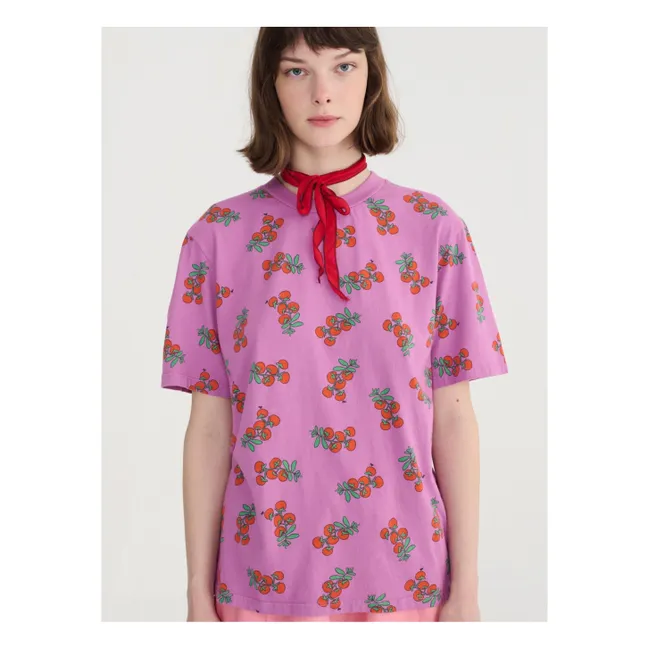 T-shirt Tomatoes Print Coton Bio | Violet