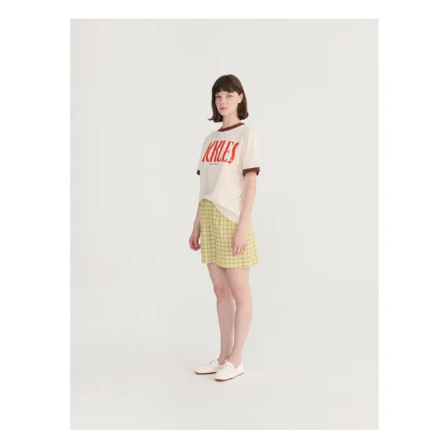 Colour Block Organic Cotton T-shirt | Cream