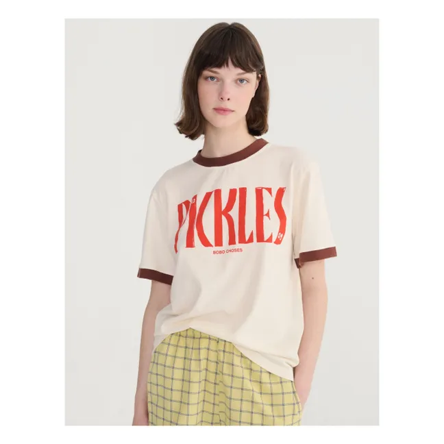 Colour Block Organic Cotton T-shirt | Cream