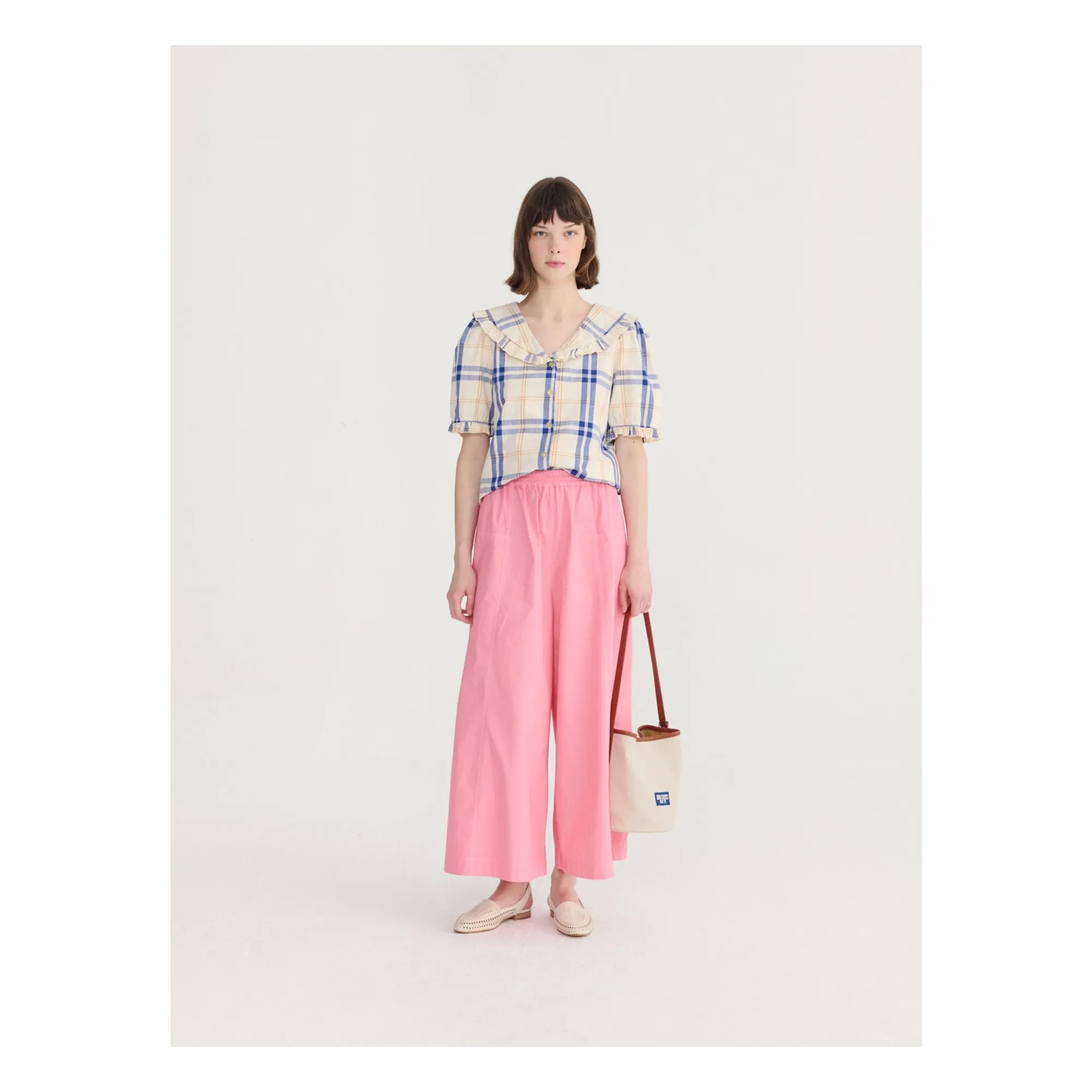 Pantalon Paper Touch Coton Bio | Rose- Image produit n°1