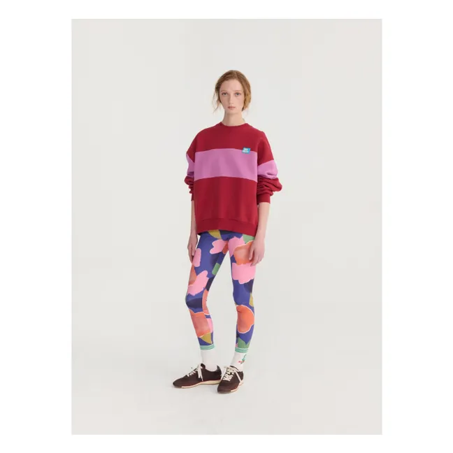 Color Block organic cotton sweatshirt | Red