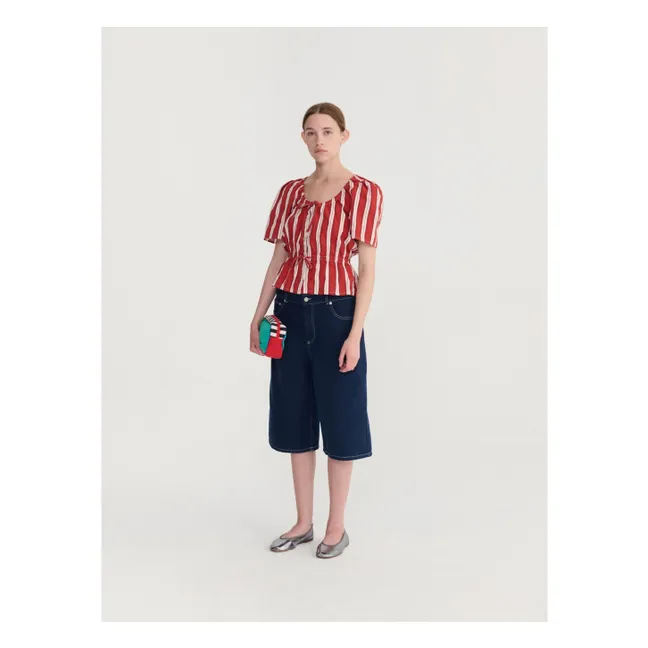 Bermuda Denim Coton Bio | Bleu