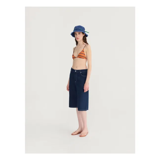 Bermuda Denim Coton Bio | Bleu