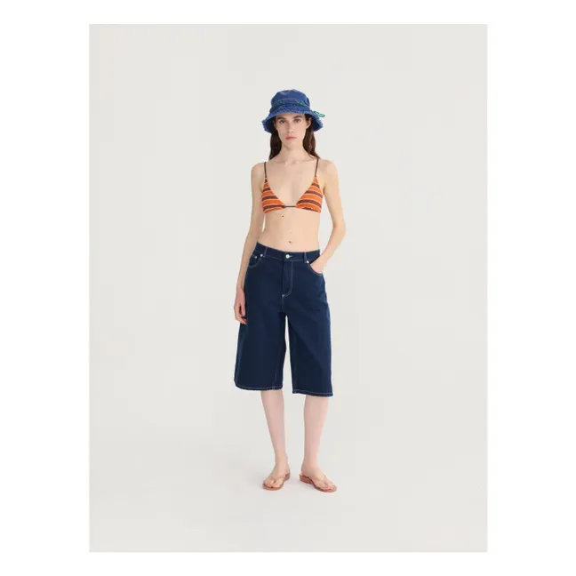 Bermuda Denim Coton Bio | Bleu