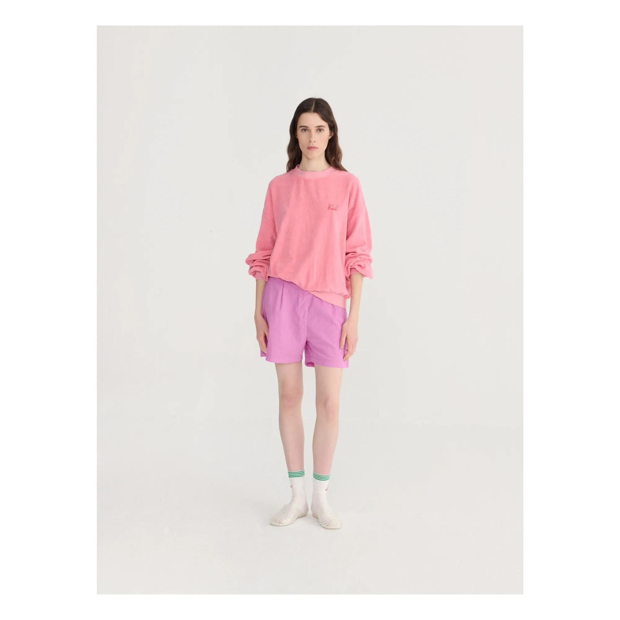 Short Plissé Seersuker Coton | Violet- Image produit n°8