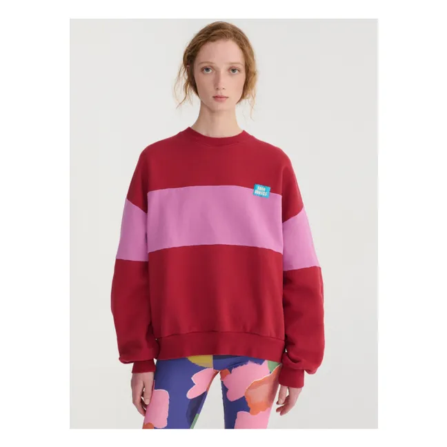 Color Block organic cotton sweatshirt | Red