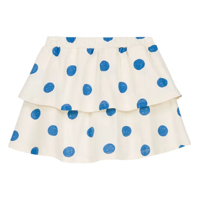 Lila skirt with organic cotton dots | White