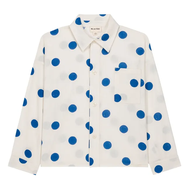 Aurel camisa de lunares de algodón orgánico | Blanco