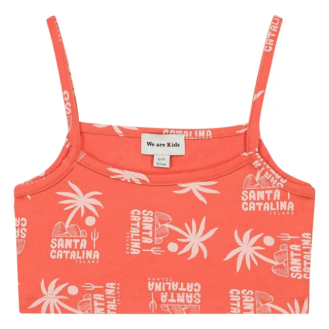 Camiseta de algodón orgánico Vic Palm Tree | Naranja