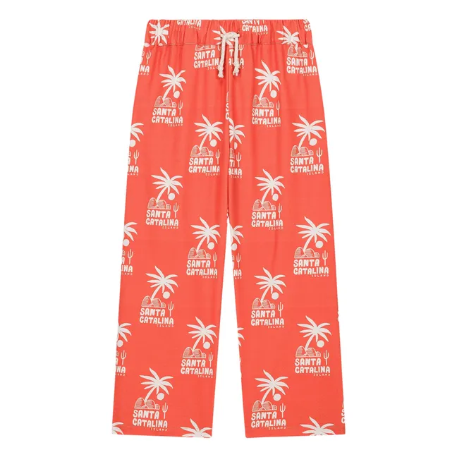 Pantalon Large Elia Palmiers | Orange