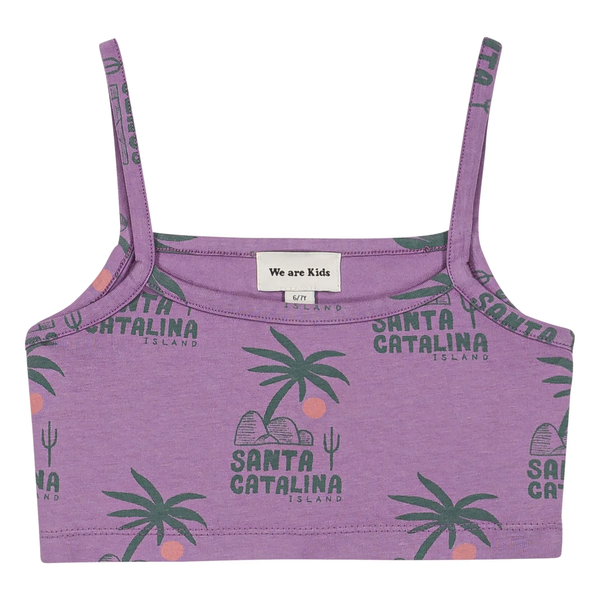 Crop Top Vic Palmiers Coton Bio | Violet- Image produit n°0