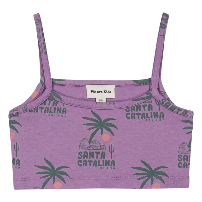 Vic Palm Crop Top Algodón orgánico | Violeta