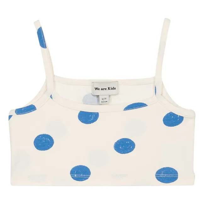 Crop Top Vic à Pois Coton Bio | Blanc