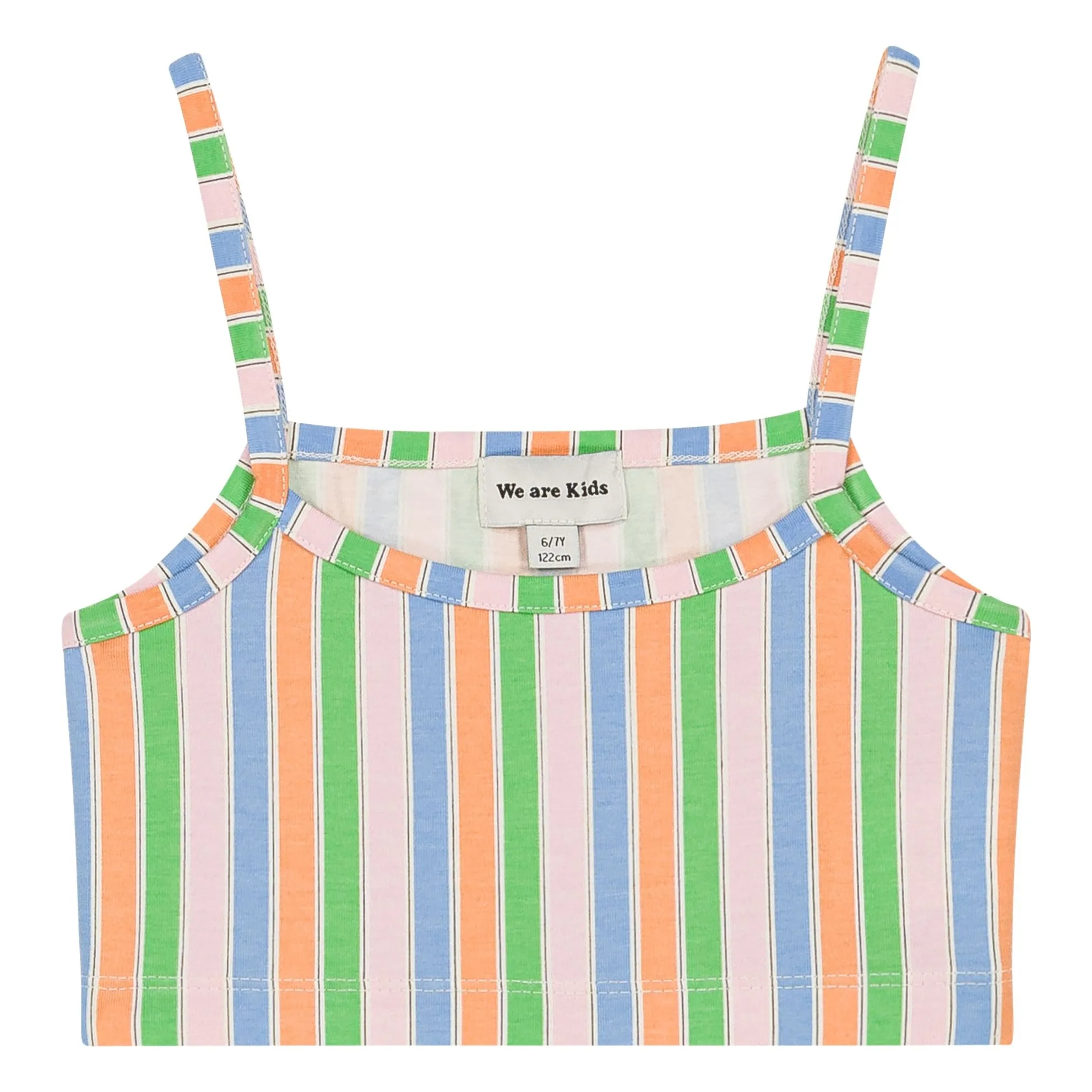 We Are Kids Pale Pink Vic Striped Organic Cotton Crop Top