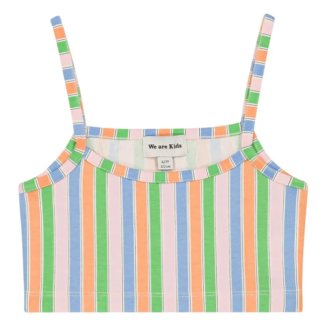 Vic Striped Organic Cotton Crop Top | Pale Pink