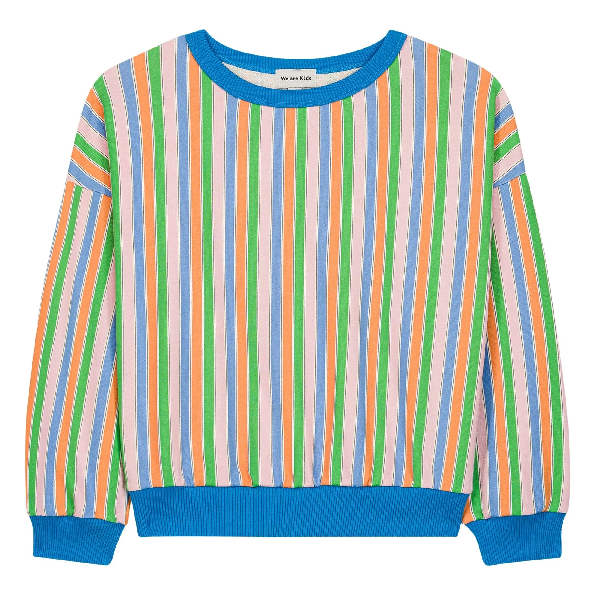 We Are Kids Blue Tony Striped Organic Cotton Sweatshirt