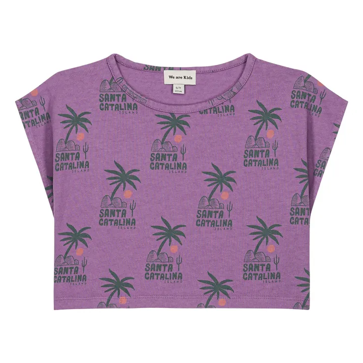 Camiseta Jodie Palm Crop Algodón orgánico | Violeta- Imagen del producto n°0