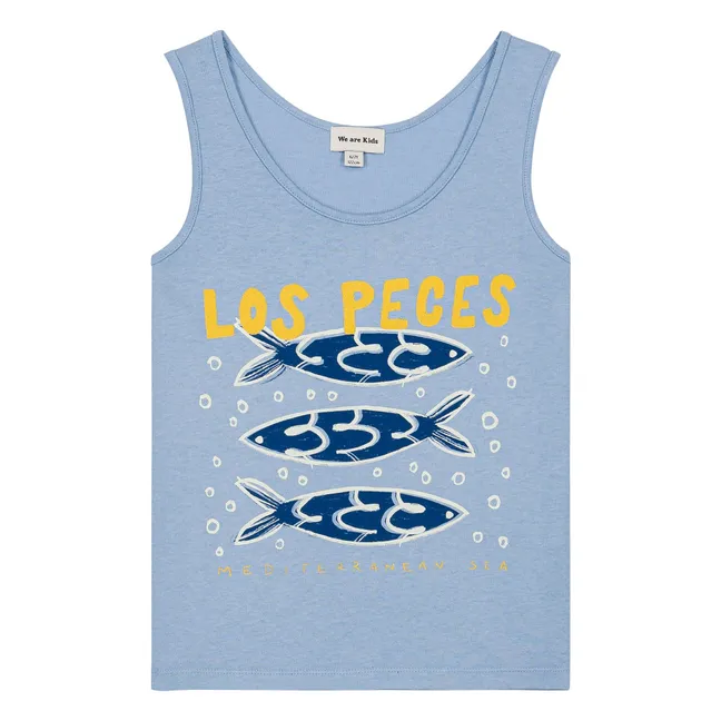 Débardeur Marcel Los Peces Coton Bio | Bleu pâle