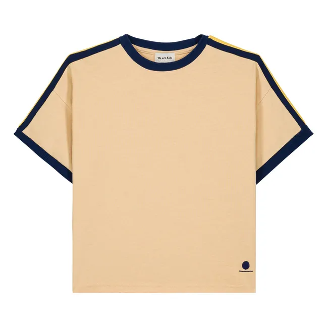Taylor Contrast Organic Cotton T-shirt | Beige