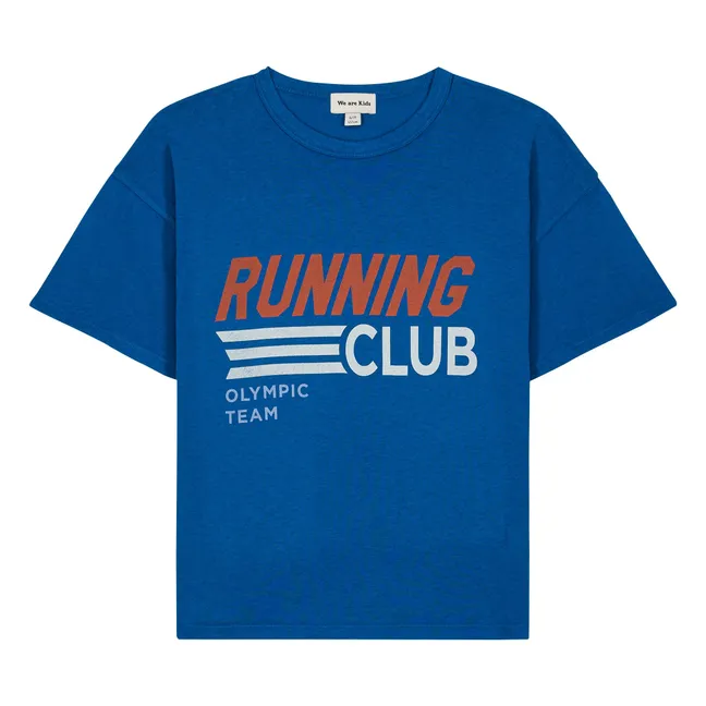 Camiseta de algodón orgánico Dylan Running Club | Azul oscuro