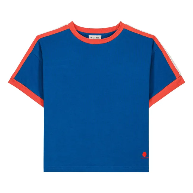 Camiseta Taylor de algodón orgánico contrastado | Azul