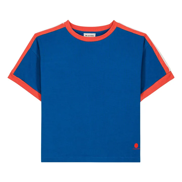 Camiseta Taylor de algodón orgánico contrastado | Azul- Imagen del producto n°0