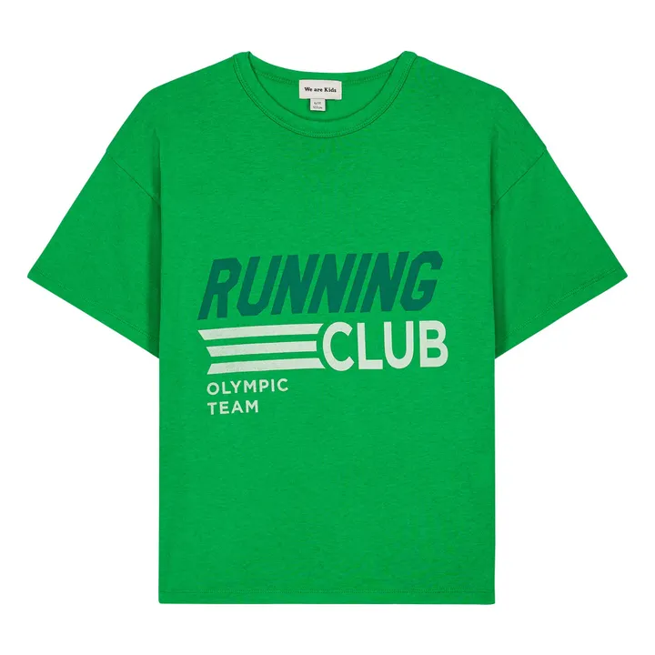 Camiseta de algodón orgánico Dylan Running Club | Verde Prado- Imagen del producto n°0