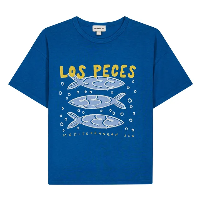 Camiseta de algodón orgánico Dylan Los Peces | Azul
