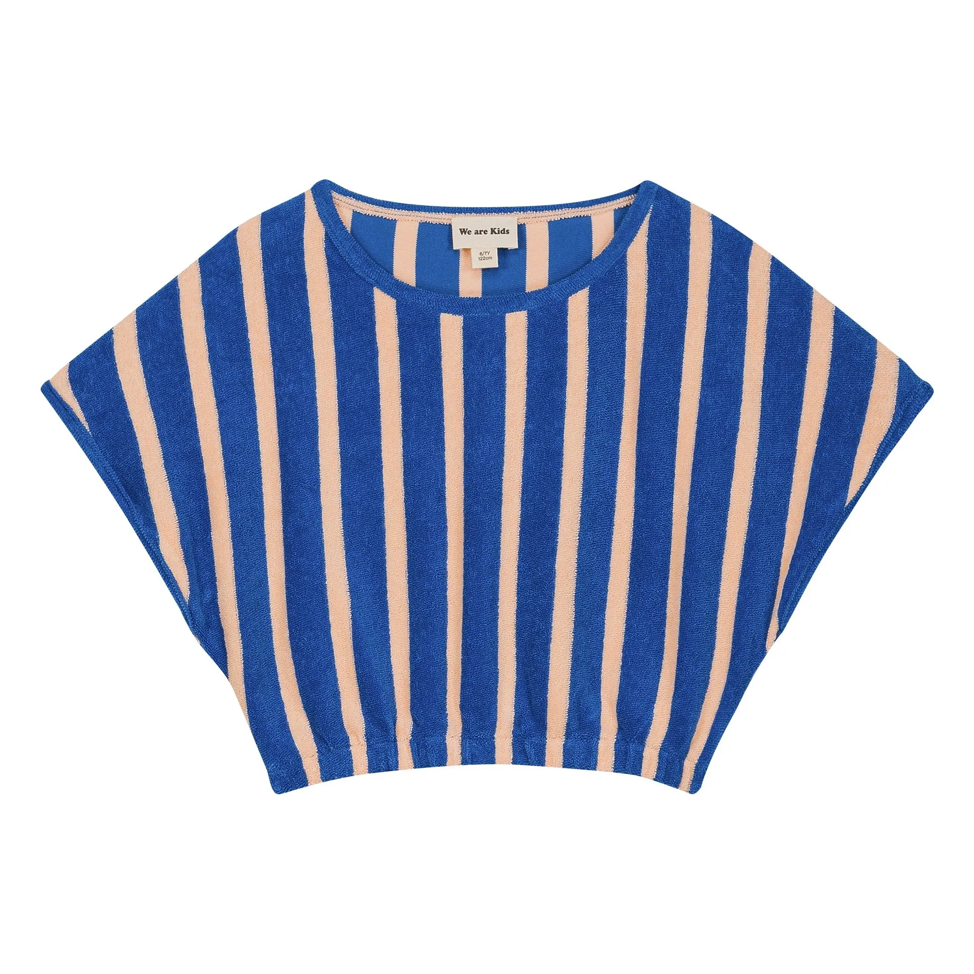We Are Kids Blue Bree Striped Organic Cotton Crop T-Shirt