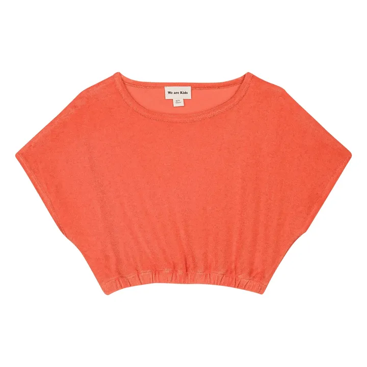 Camiseta Bree Organic Cotton Terry Crop | Coral- Imagen del producto n°0