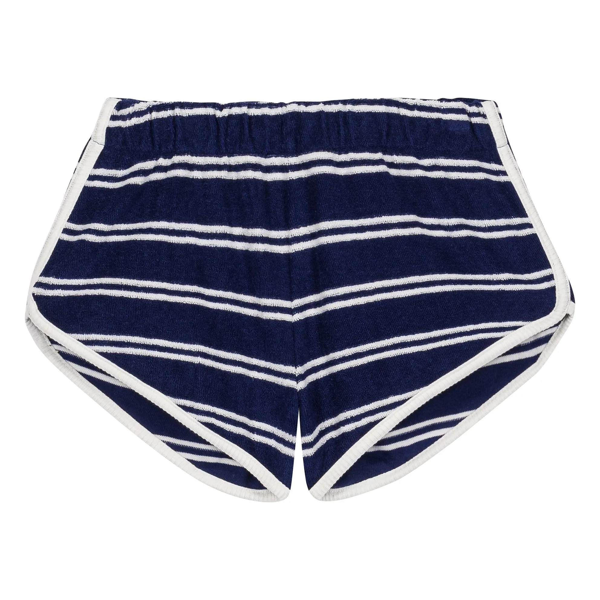 Short Juju Rayé Eponge Coton Bio | Bleu marine- Image produit n°0