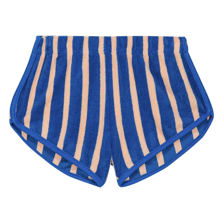 Pantalones cortos Juju de algodón orgánico a rayas | Azul- Imagen del producto n°0