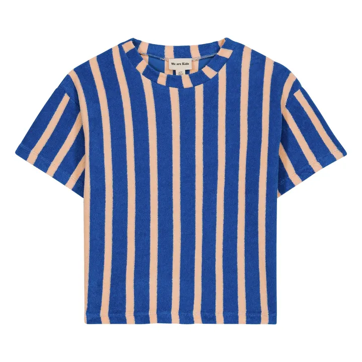 Jordan Striped Organic Cotton T-Shirt | Blue- Product image n°0