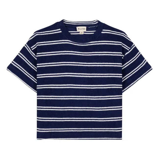 Jordan Striped Organic Cotton T-Shirt | Navy blue