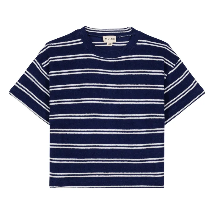 Jordan Striped Organic Cotton T-Shirt | Navy blue- Product image n°0