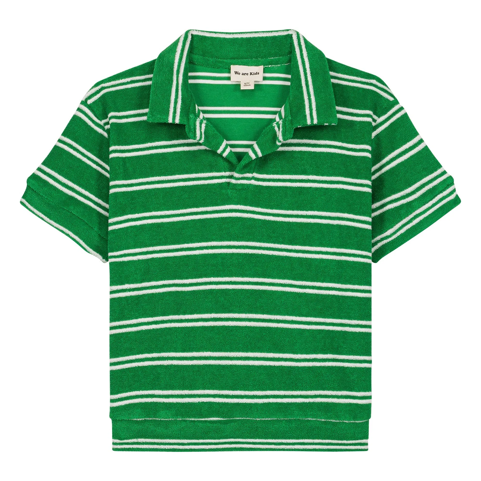 Polo Leonard Rayé Eponge Coton Bio | Vert- Image produit n°0