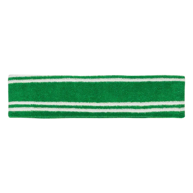 Bjorn Striped Headband Organic Cotton Towelling | Green
