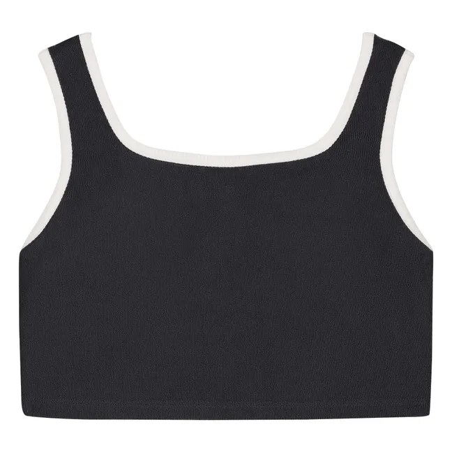 Aria Organic Cotton Sponge Crop Top | Black