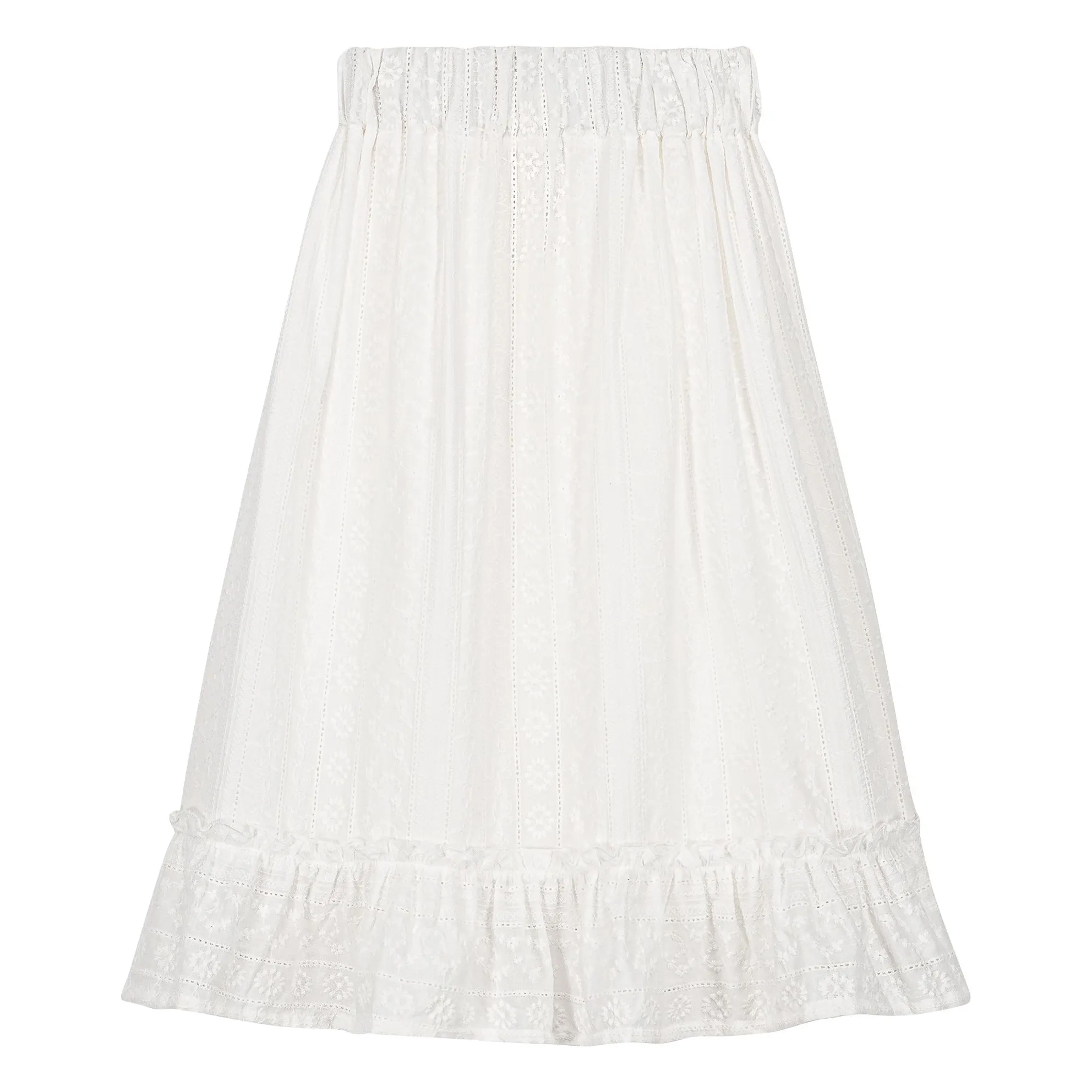 Falda bordada Harper Algodón orgánico | Blanco- Imagen del producto n°0