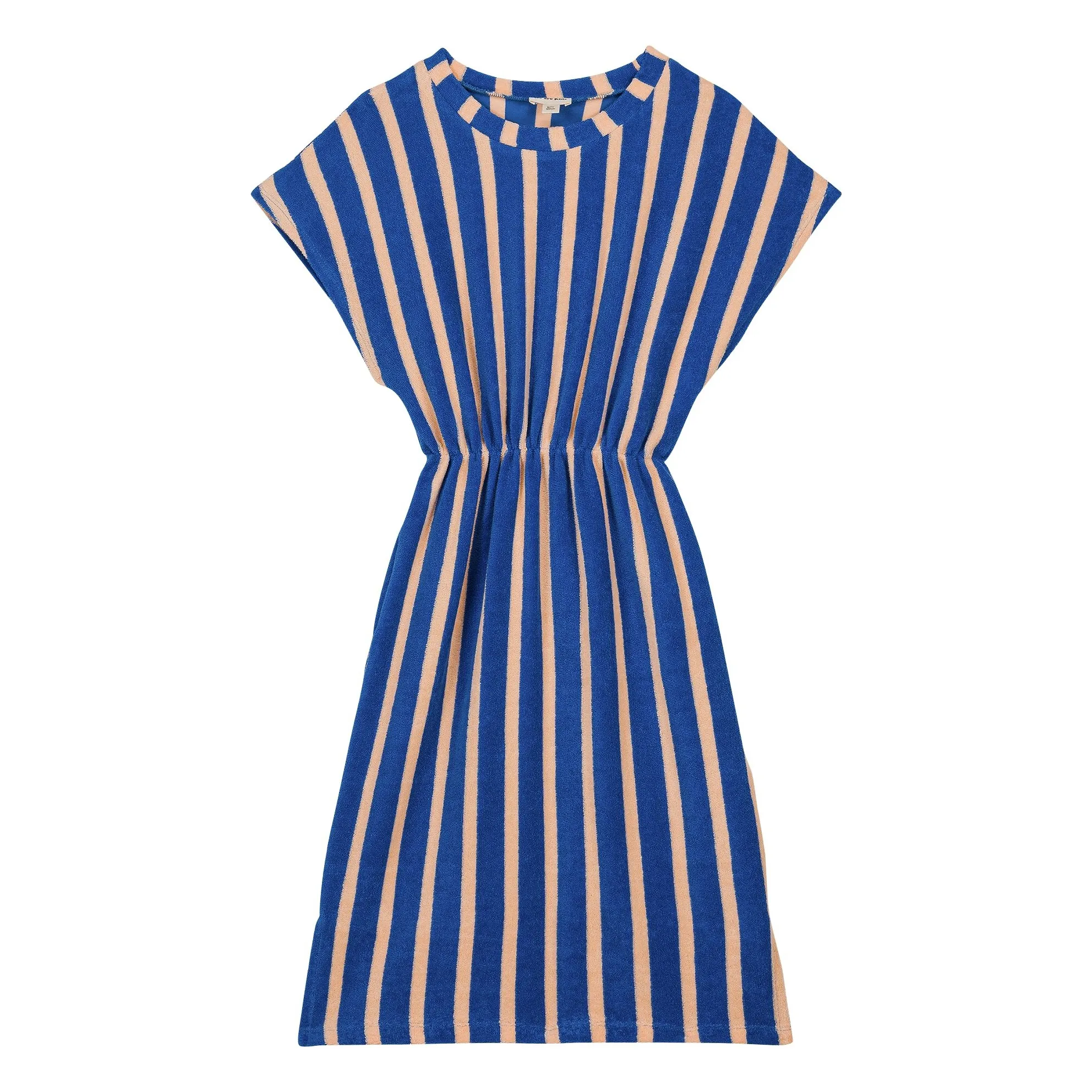 We Are Kids Blue April Striped Organic Cotton Terry Dress