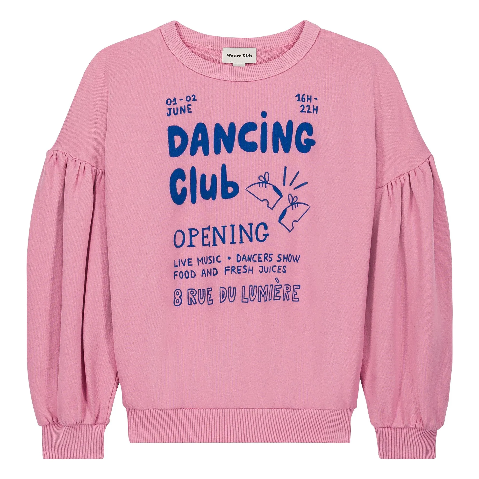 Sweat Manches Bouffantes Lili Dancing Club Coton Bio | Rose- Image produit n°0